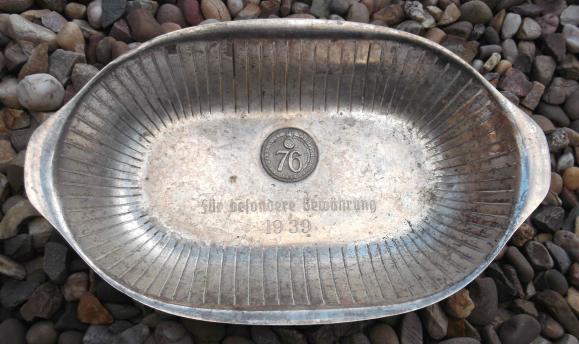 German Army Third Reich Commemorative Plated Metal Dish 1939