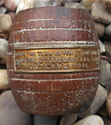 Souvenir Teak Mini Barrel Teak from HMS Iron Duke WW1 Jutland 1916