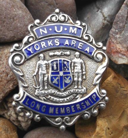 British National Union of Mineworkers NUM Silver Long Service Badge Yorks