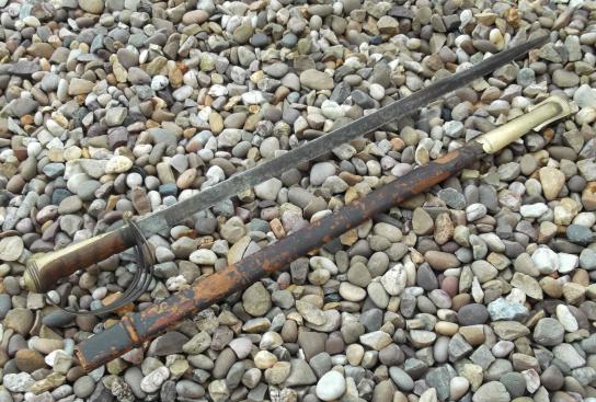 Victorian or Edwardian Child's Sword with Leather Scabbard