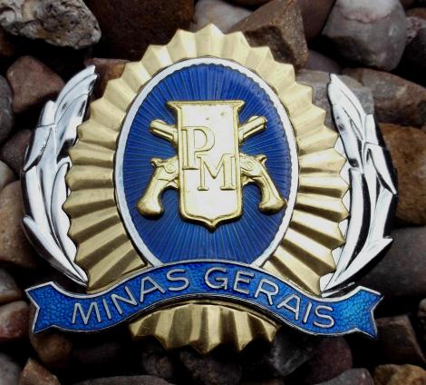 Brazilian Military Police of Minas Gerais State Brazil Cap Badge