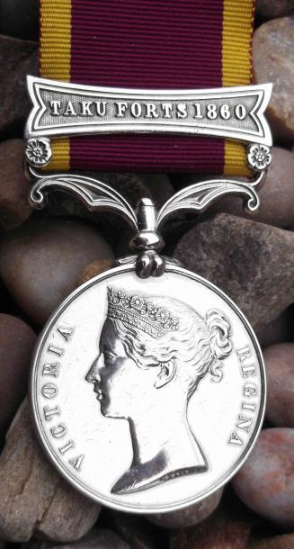 Britsh Army Second China War Medal Taku Forts Victorian Renamed