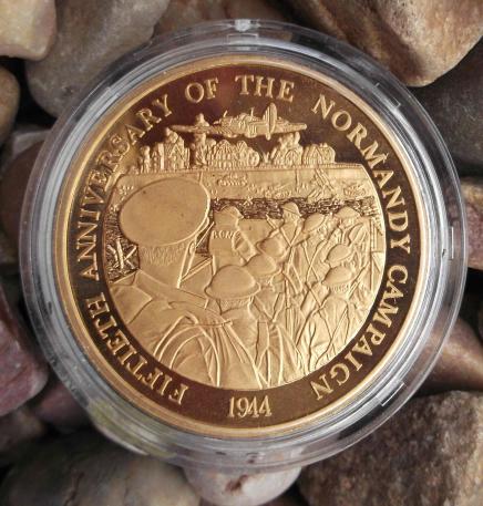 Allied Operation Overlord Commemorative Medallion 50th Anniversary Normandy