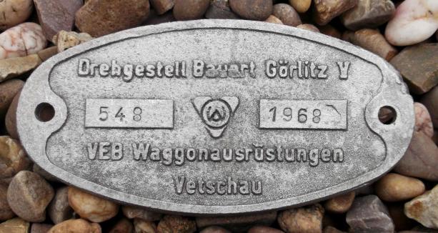 East German Railway DDR Reichsbahn Wagon Plate Waggonbau Görlitz