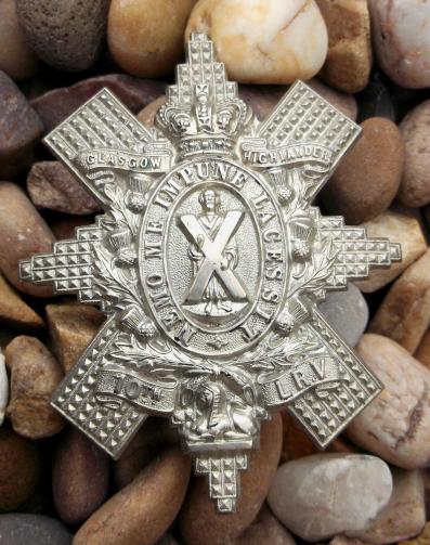 British Army Victorian 10th Lanarkshire Rifle Volunteers Glengarry Cap Badge