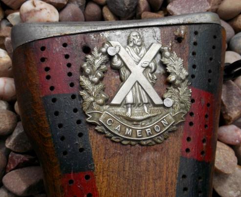 British Army Queen's Own Cameron Highlanders Rifle Butt Cribbage Board 