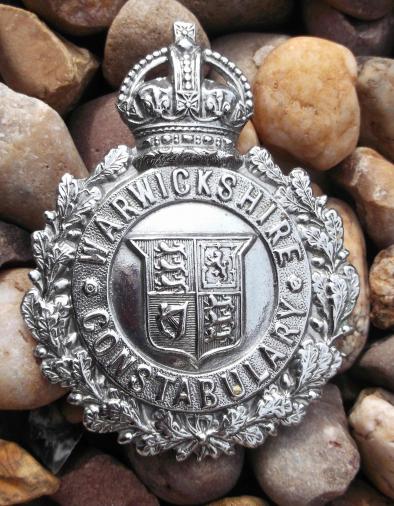 British Warwickshire Constabulary Obsolete Police Helmet Cap Badge 