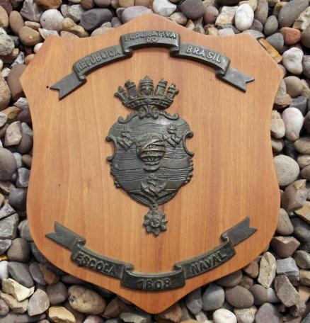 Brazil Naval Academy Brazilian Navy School Shield Wood Plaque