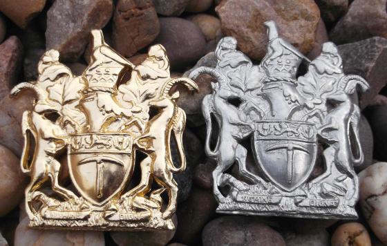 Former Rhodesia Early Zimbabwe Rhodesian Coat of Arms Badges Pair