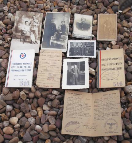 France POW Paperwork and Photo Group French Prisoner of War German Occupation