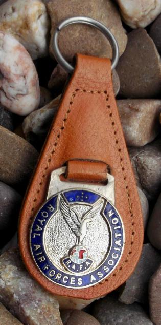 British RAFA Royal Air Forces Association Veterans Leather Key Fob