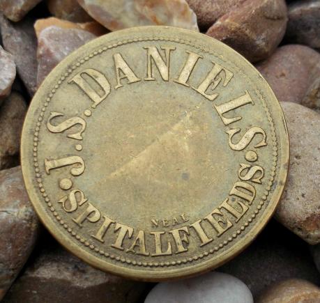 Old British Trade Token S.Daniels Sitalfields London 20 Shiillings