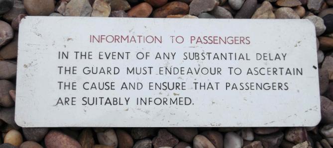 British Railways BR Carriage Information Sign