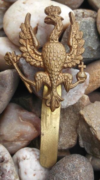 British Army 14th 20th King's Hussars Brass Cap Badge Firmin