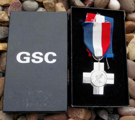 British General Service Cross Full Silver Commemorative Medal in Box Royal Marines