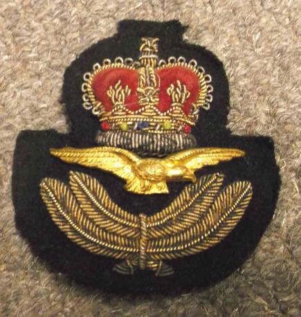 British RAF Royal Air Force Officers Bullion Cap Badge EIIR