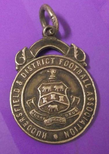 Vintage HM Silver Huddersfield District Football Association Fob Medal