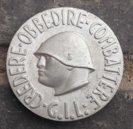 Italy Mussolini G.I.L. Italian Fascist Youth Badge