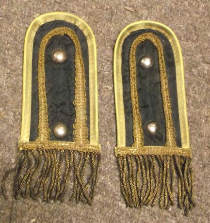 Unknown Pair of Old Dress Uniform Epaulettes Bullion Wire Tassles