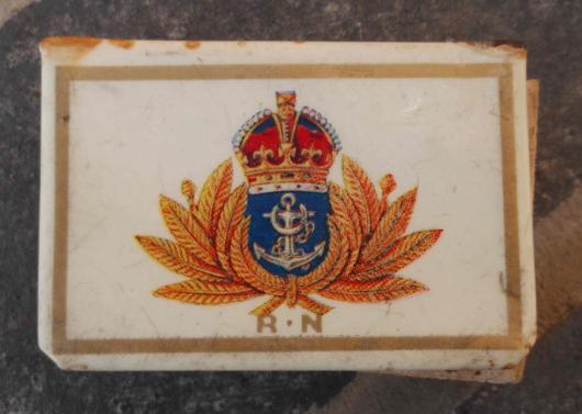 British RN Circa WW2 Matchbox Holder Royal Navy 