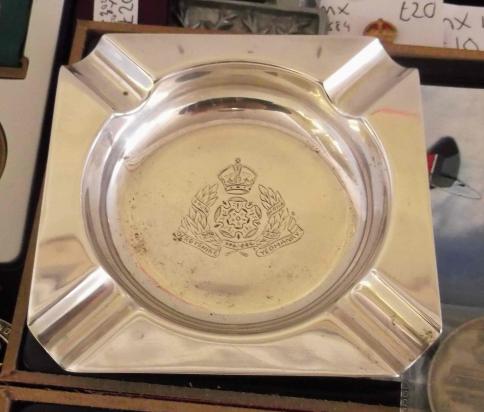 British Army HM Silver Mess Ashtray Derbyshire Yeomanry