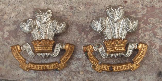 British Army South Lancashire Regiment Collar Badges Pair