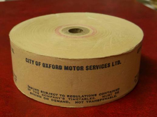 Old Bus Ticket Roll Oxford Motor Services