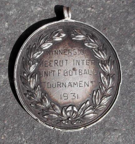 Indian Army British Empire Era Silver Sports Medal 1931 Meerut Football