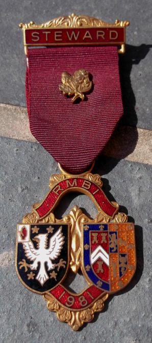 British RMIB Stewards Jewel Masonic 1981 Toye Kenning & Spencer