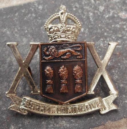 20th Armoured Car Regiment Canadian Army Cap Badge Canada Scully