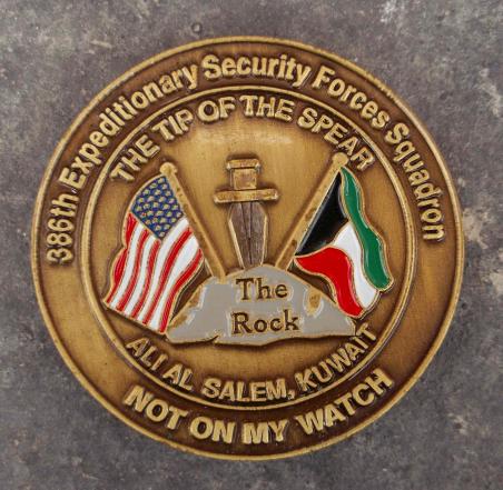 USAF 386Th Security Forces Challenge Coin Ali Al Salem Kuwait