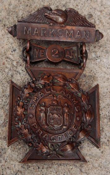 US New York Marksmans Small Arms Shooting Award Medal Dieges & Clust NY