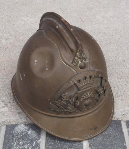 France Great War Era French Brass Fire Brigade Helmet Sapeurs Pompiers