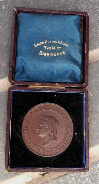 British Victorian Royal Jubilee Exhibition Manchester Medal in Case Heaton