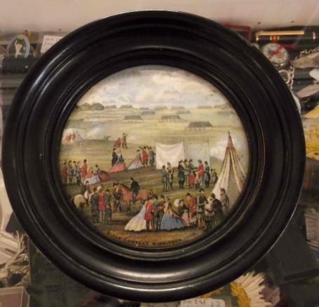 Victorian Framed Pot Lid Shooting Wimbledon Rifle Contest 1868