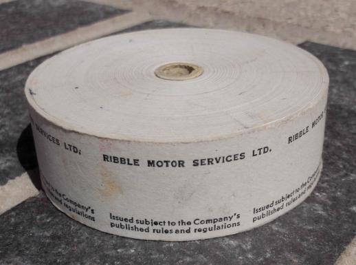 Old Unused British Bus Ticket Roll Ribble Motor Services Ltd Public Transport