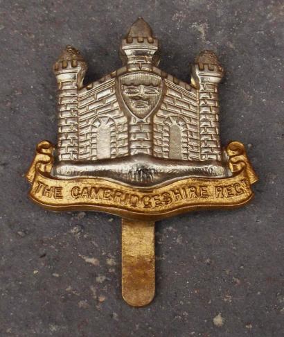 British Army Cambridgeshire Regiment Bimetallic Cap Badge