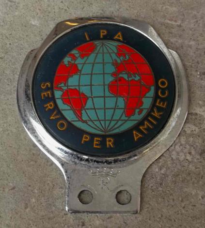 Vintage International Police Association Car Bumper Automobile Badge IPA