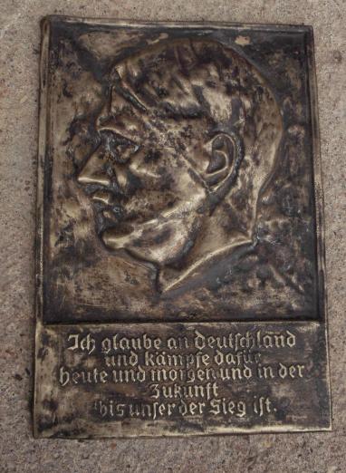 German Hitler Plaque Pressed Metal Semi Relic