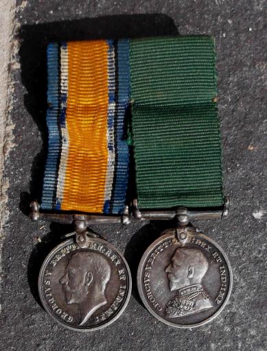 British Army WW1 and Colonial Auxiliary Forces LSGC Miniature Medal Pair