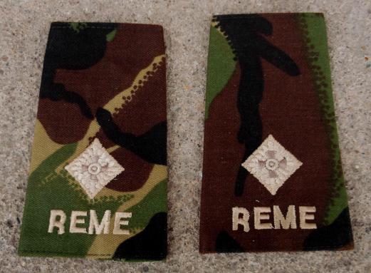 British Army Royal Electrical and Mechanical Engineers REME Second Lieutenants Camouflage Epaulettes