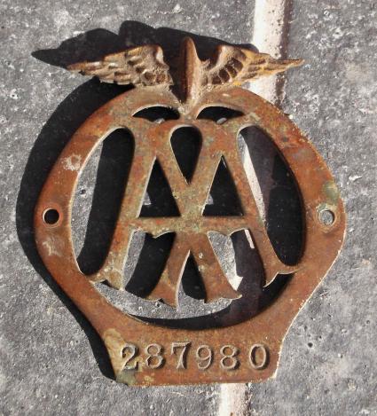 British Old AA Automobile Association Badge 1906 - 1930.Era