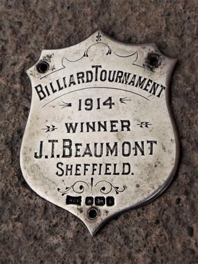 British Billiard Tournament HM Silver Shield Sheffield 1914 J.T. Beaumont