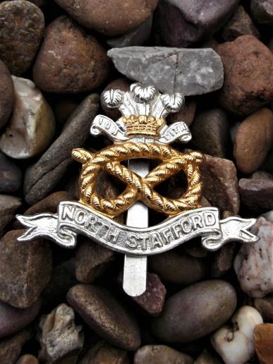 British Army North Staffordshire Regiment Staybrite Cap Badge