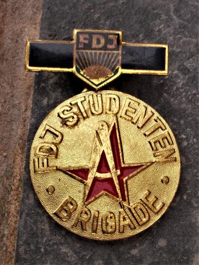 East German Youth FDJ Student Brigades Medal Communist DDR