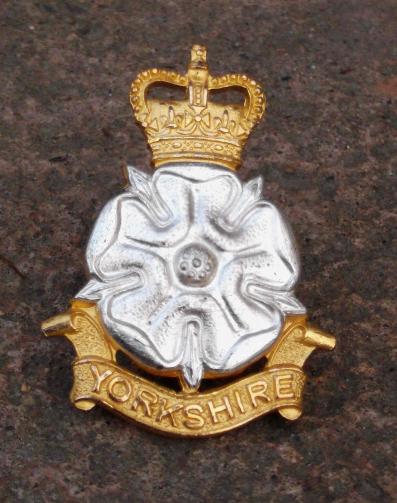 British Army Yorkshire Brigade Officers Cap Badge J R Gaunt London