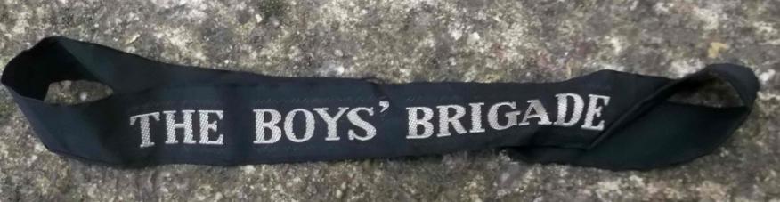 Vintage British Boys Brigade Navy Style Cap Tally for Sailor Hat