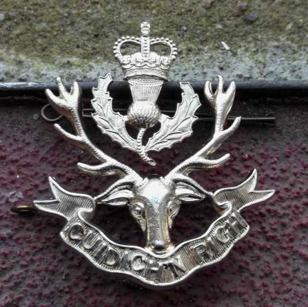 British Army Queen's Own Highlanders Glengarry Badge NAAFI Purchase Copy