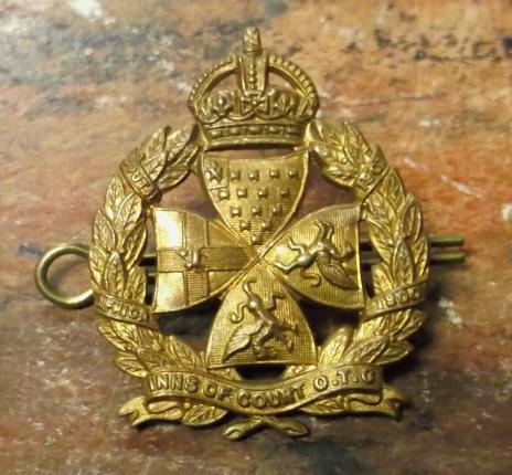 British Army Inns of Court Officers Training Corps OTC Cap Badge KC