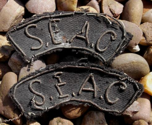 British Army WW2 South East Asia Command Shoulder Titles SEAC Cloth Bullion Wire